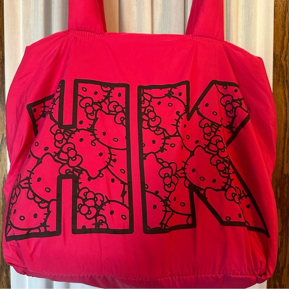 Hello Kitty Bright Pink Lightweight Puffy Tote Handbag - Picture 2 of 11